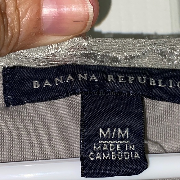 Banana Republic Silver/Grey Lace Top - Picture 3 of 5